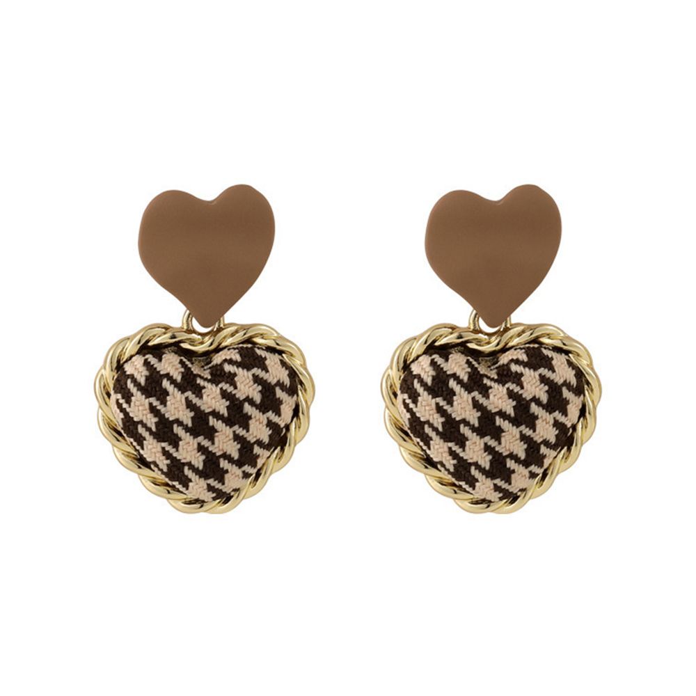 Khuyên tai dáng dài hình trái tim nhiều màu sắc phong cách Hàn Quốc thời trang thu đông cho nữ