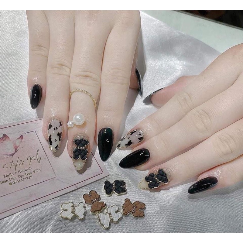 Móng tay giả ( nailbox) đính gấu cao cấp , tặng kèm keo và dũa