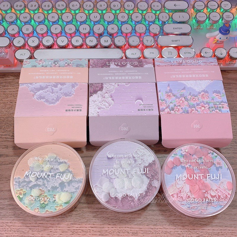 (Mẫu Mới 2022) Phấn Phủ Nén GOGO TALES Fuji Hoa Anh Đào Kiềm Dầu Flower Girl Mount Fuji Pressed Powder