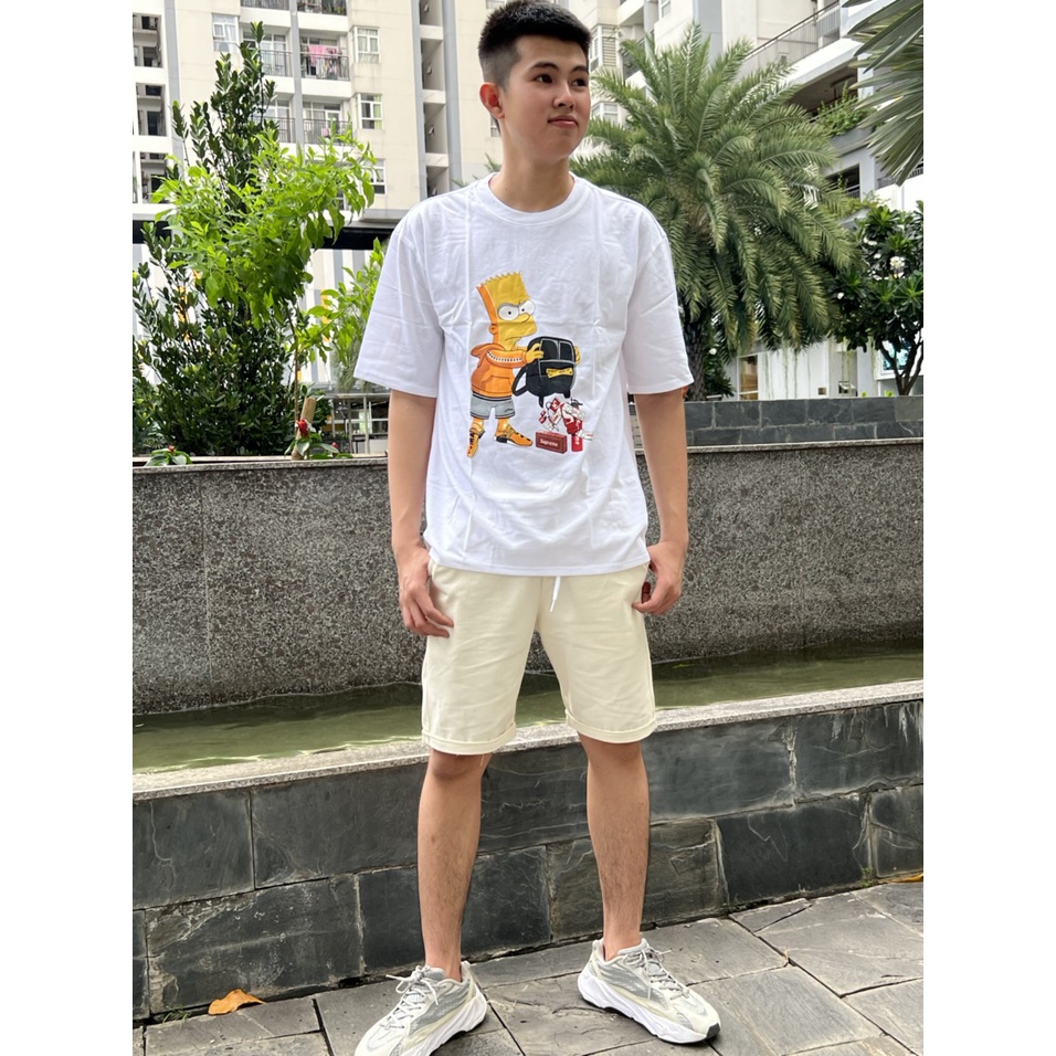 Áo thun Bart Simpson Freeship Áo phông cao cấp nam nữ  trắng đen tay ngắn cổ tròn hình in phối