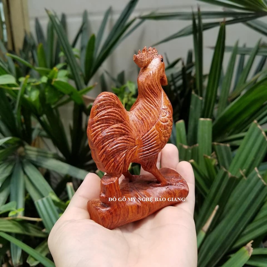 [GIA RE] Tượng con gà gỗ hương cao 12 cm (mẫu mới)