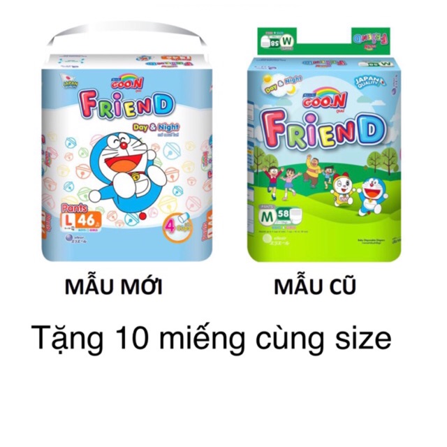 Tã quần Goon Friend M58+10/L48+10/XL42+10/XXL34+10 (đọc kỹ mô tả)