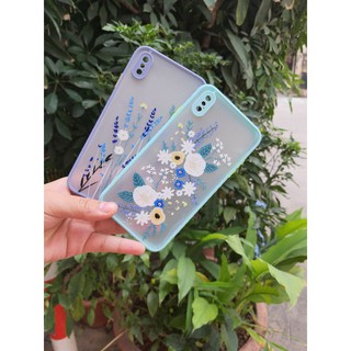 Ốp lưng nhám bảo vệ camera iPhone 6Plus, 7Plus  8 Plus, XS, XS Max Họa tiết hoa vẽ tranh siêu đẹp