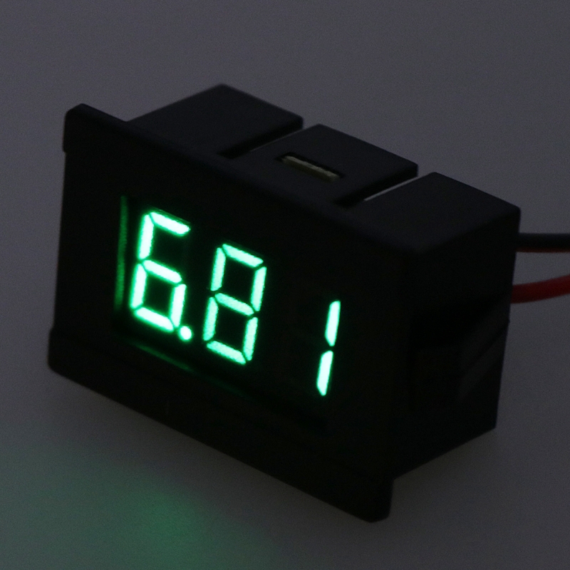 Vôn Kế Điện Tử Mini Màn Hình LED 4.5-30v