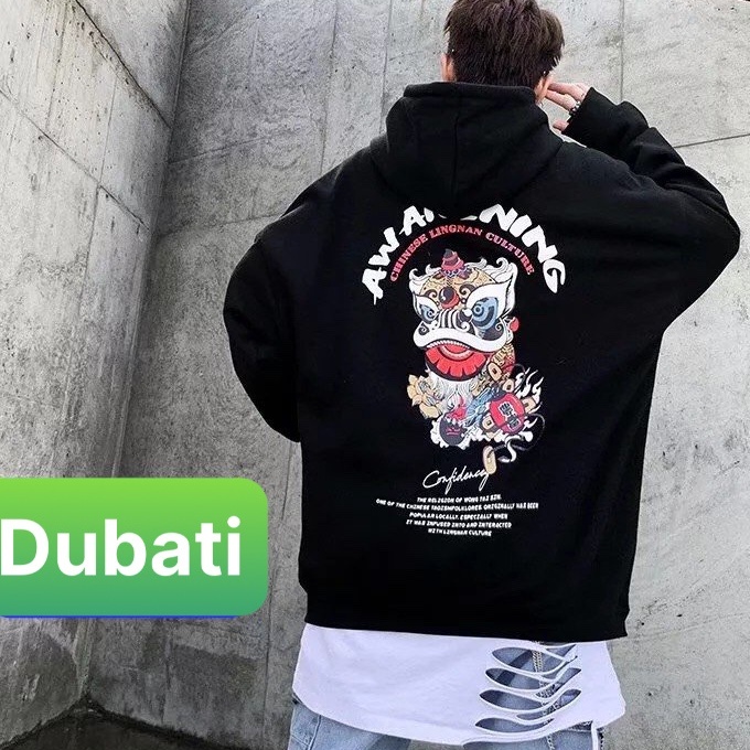 ÁO KHOÁC NỈ IN HỌA TIẾT KÌ LÂN, ÁO HOODIE NAM NỮ CHẤT NỈ SIÊU DÀY DẶN - DUBATI FASHION