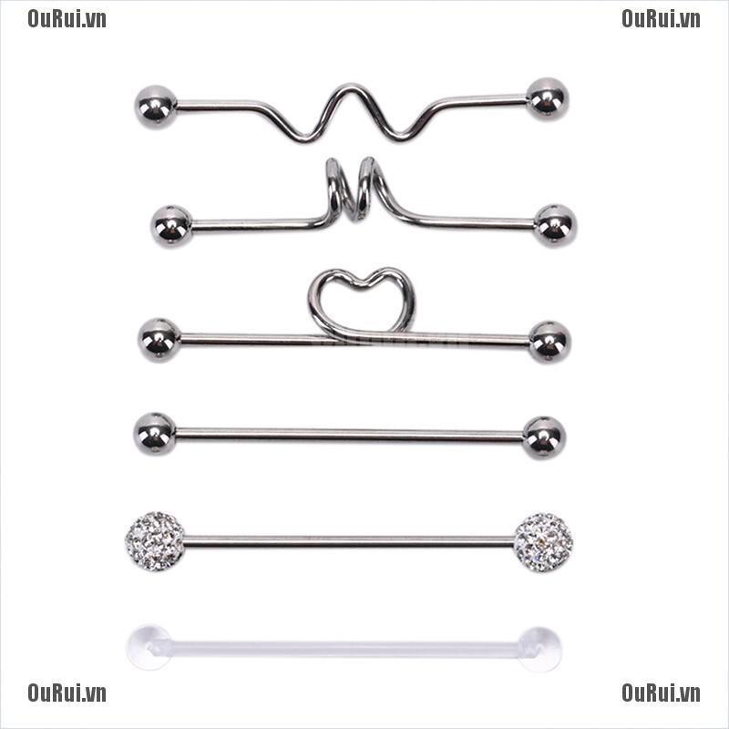 Bộ Khuyên Tai Bằng Thép Không Gỉ Thiết Kế Cá Tính Thời Trang