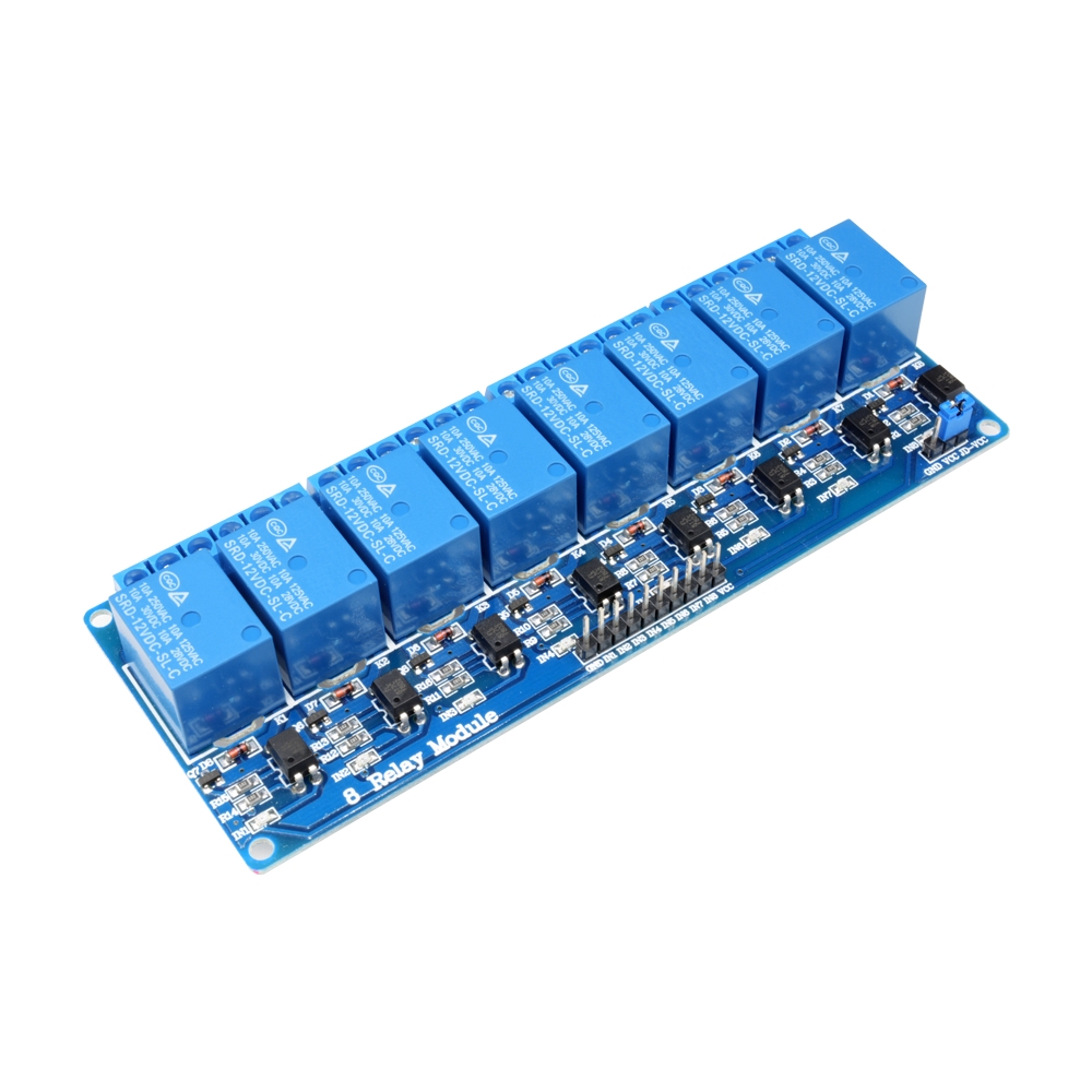 【READY STOCK】Mô Đun Rơ Le 5v 12v 8ch Cho Arduino Uno 2560 1280 Arm Pic Avr