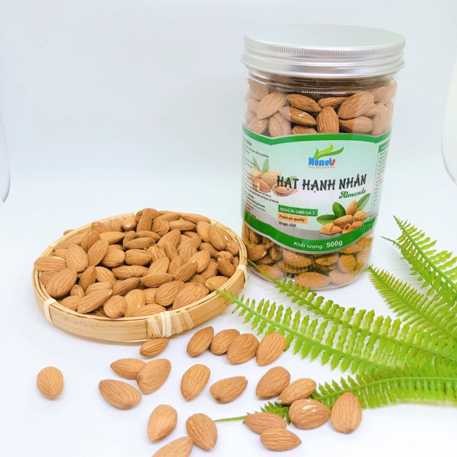 500G Hạt hạnh nhân tách vỏ mỹ, đã sấy giòn, không tẩm ướp gia vị, ăn vặt bà bầu.