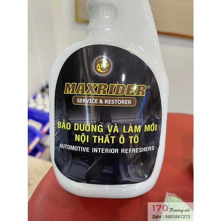 (HCM) (Tặng 1 Khăn Mềm 170 RACING OIL) Chai Xịt Bảo Dưỡng Và Làm Mới Nội Thất Ô TÔ MAXRIDER Hàng Việt Nam Chất Lượng Cao
