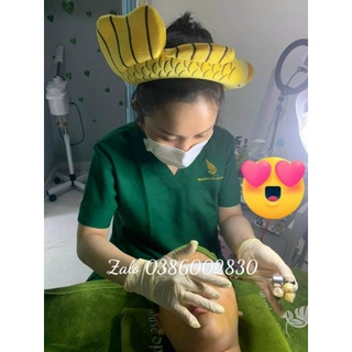 Đồng phục spa màu xanh két chất lượng