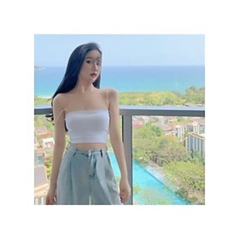Áo Hai Dây Tăm Tím, Áo Thun 2 dây Croptop Sexy sợi bún body dáng ôm nữ SIÊU HOT