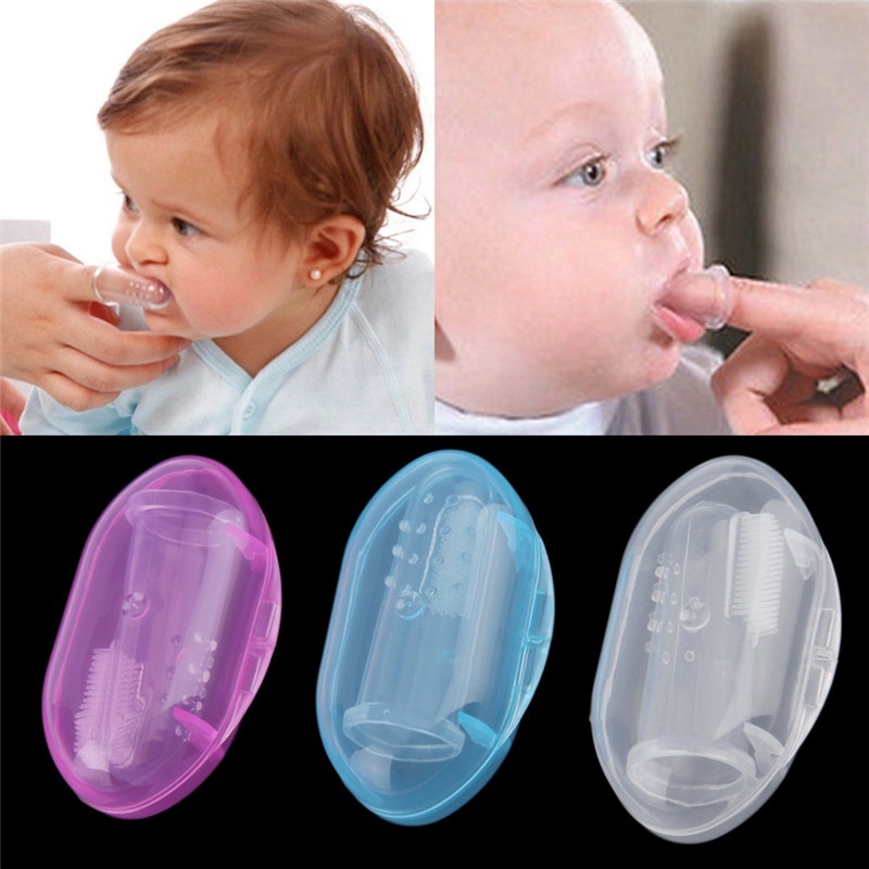 Bàn chải silicone mềm dùng đánh răng cho bé