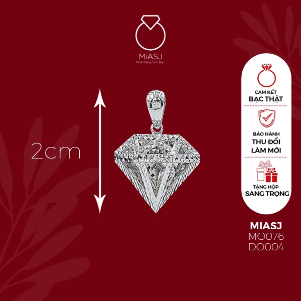 Mặt dây chuyền nữ bạc Ý S925 MiASJ đính đá Cz sáng đẹp cao cấp kiểu teen genz đa dạng mẫu M2