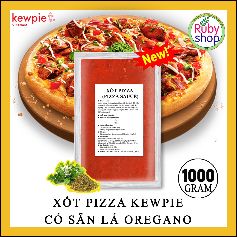 XỐT PIZZA KEWPIE 1KG -VỊ NGON NHƯ PIZZA NHÀ HÀNG - CÓ SẴN LÁ OREGANO BÊN TRONG