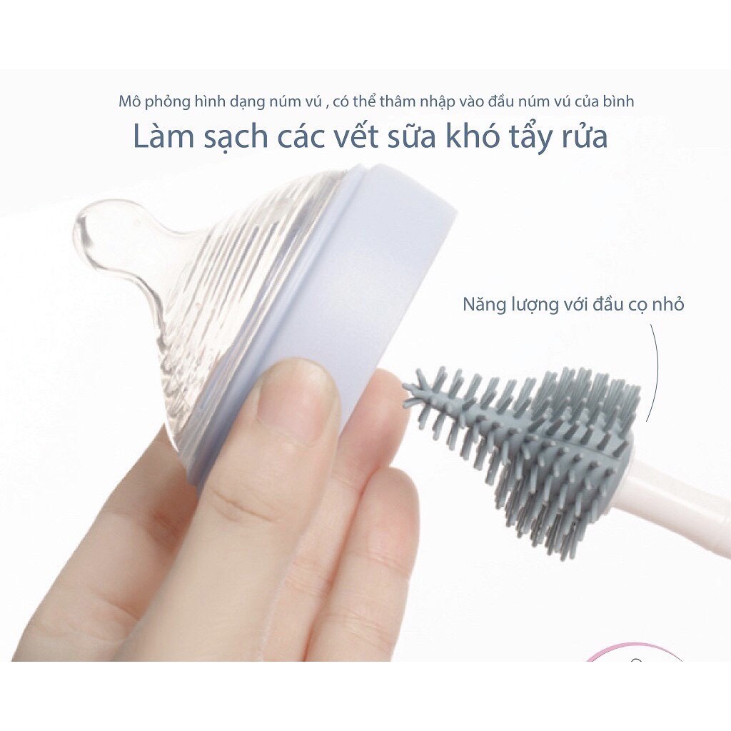 Bộ Cọ Rửa Bình Sữa Silicon Cao Câp 3 Chi Tiết Tiện Lợi Cao Cấp