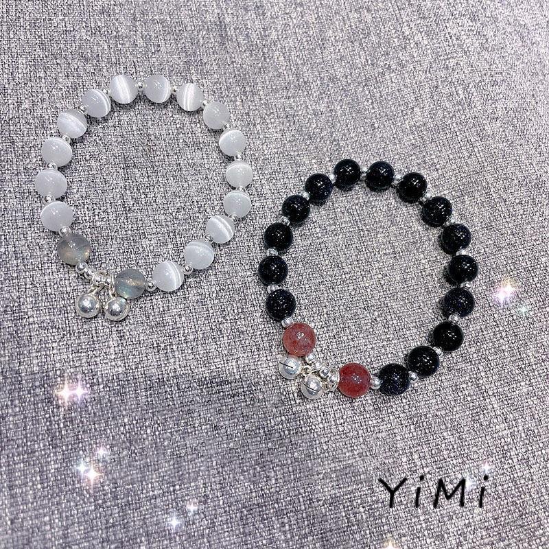 [mo]Vòng Tay Mặt Trăng Xanh Dương Kiểu Dáng Sang Trọng Quà Tặng Cho Nữ Sinh