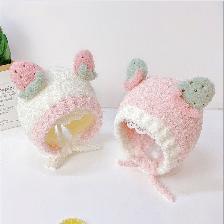 Mũ Len Lông Cừu Hình Hoa Quả Xinh Xỉu, Đáng Yêu Dành Cho Bé 6-36 Tháng