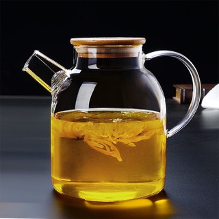 Bình Pha Trà Thuỷ Tinh Nắp Gỗ 1000ml, 1600ml