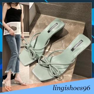 Guốc cao gót nữ - Quai thắt nơ 5p - thời trang HOT 2020 G004 [LINGI shoes]