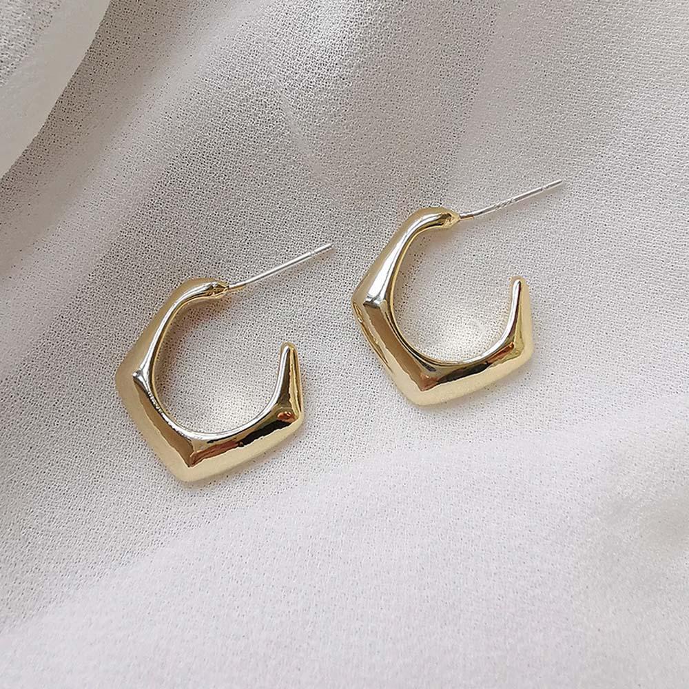 SOMEDAYZL Khuyên Tai Dạng Vòng Màu Bạc Đơn Giản Thời Trang Cá Tính Cho Nữ