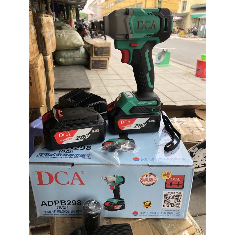 MÁY Siết bu lông PIN DCA 20V HÀNG CHÍNH HÃNG KHÔNG CHỔI THAN ( MÁY 2 PIN VÀ 1 SẠC )