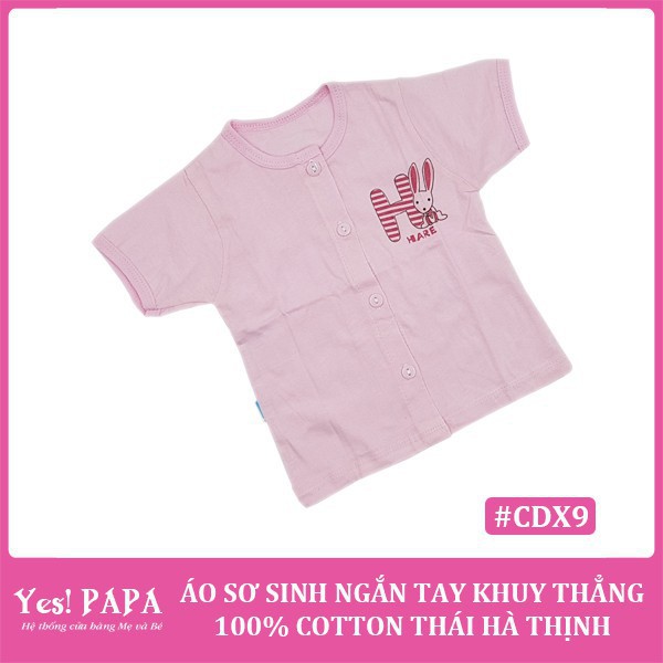 Áo sơ sinh ngắn tay khuy thẳng 100% cotton Thái Hà Thịnh