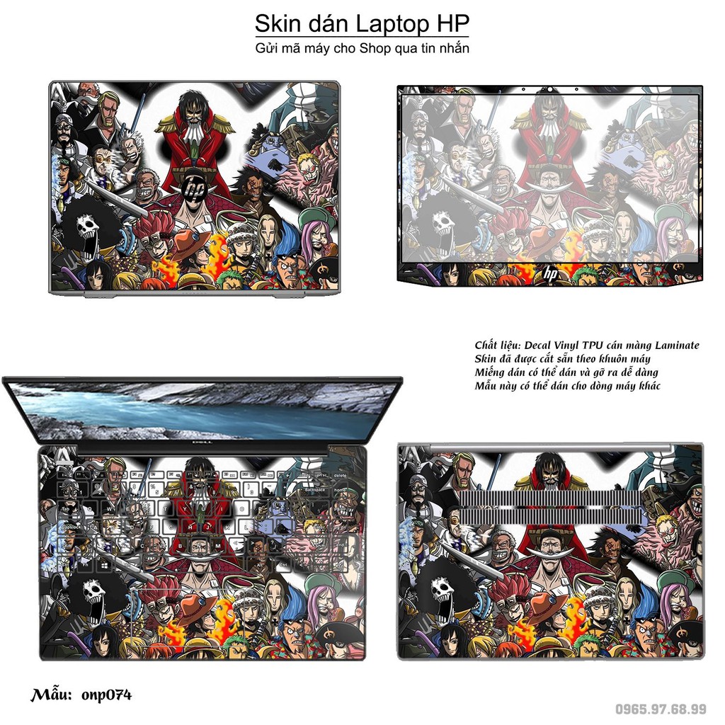 Skin dán Laptop HP in hình One Piece _nhiều mẫu 5 (inbox mã máy cho Shop)