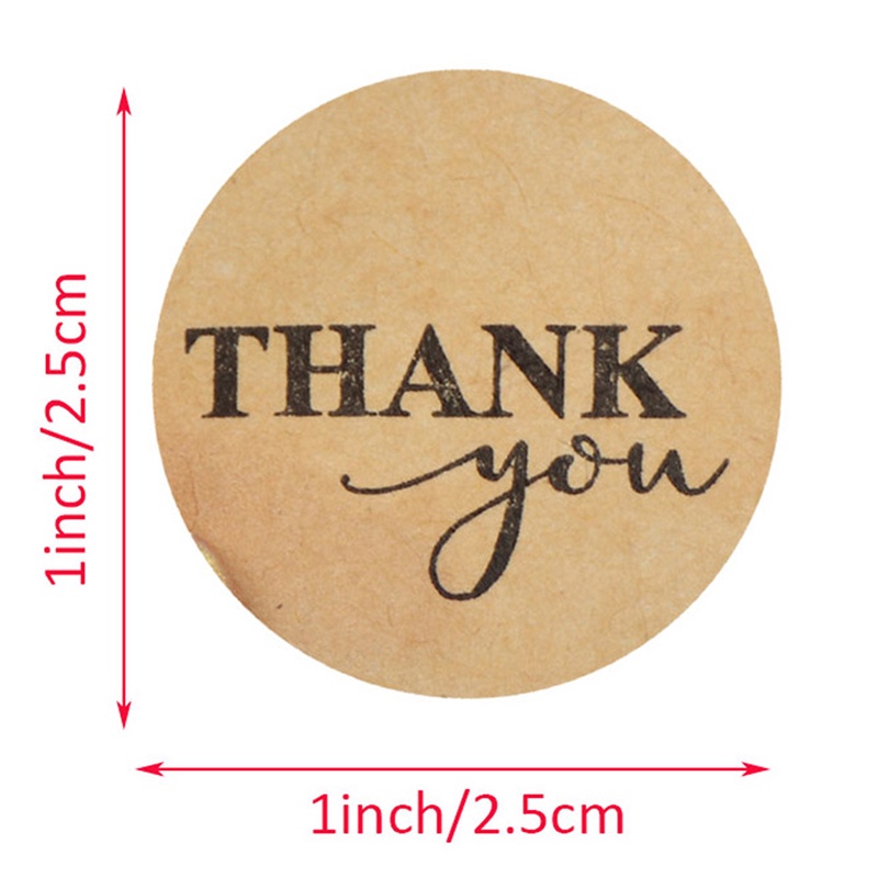 Cuộn 500 miếng dán tròn in chữ Thank You độc đáo dùng trang trí tiện lợi