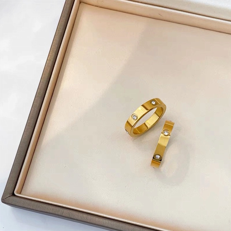 Nhẫn titan nữ không gỉ không vàng 18k thiết kế đơn giản phong cách thời trang thanh lịch