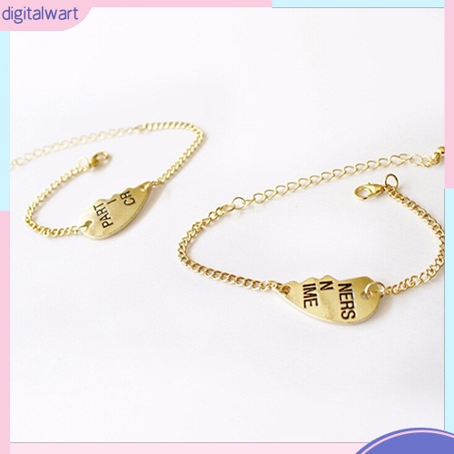 Set 2 Dây Đeo Tay Đôi Khắc Chữ Ý Nghĩa Dùng Làm Quà Tặng Bạn Thân