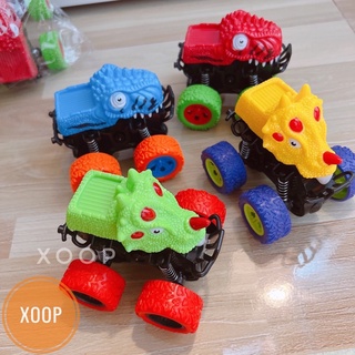 Đồ chơi xoop ! Túi 4 xe khủng long địa hình lò xo