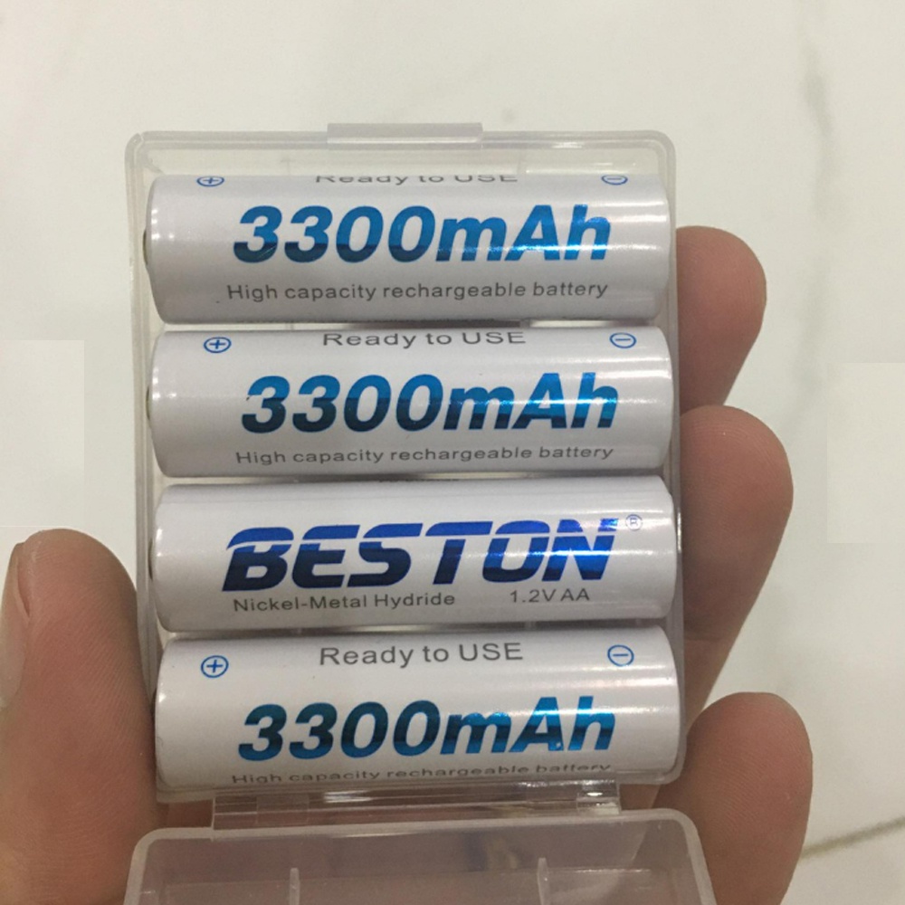 Hộp 4 viên pin sạc AA 3000mAh chính hãng Beston - Pin dung lượng cao chuyên dùng cho Micro KTV, cửa ra vào, đồng hồ