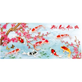 Tranh thêu chữ thập 3d Phú quý hữu dư < X8150 > chưa thêu