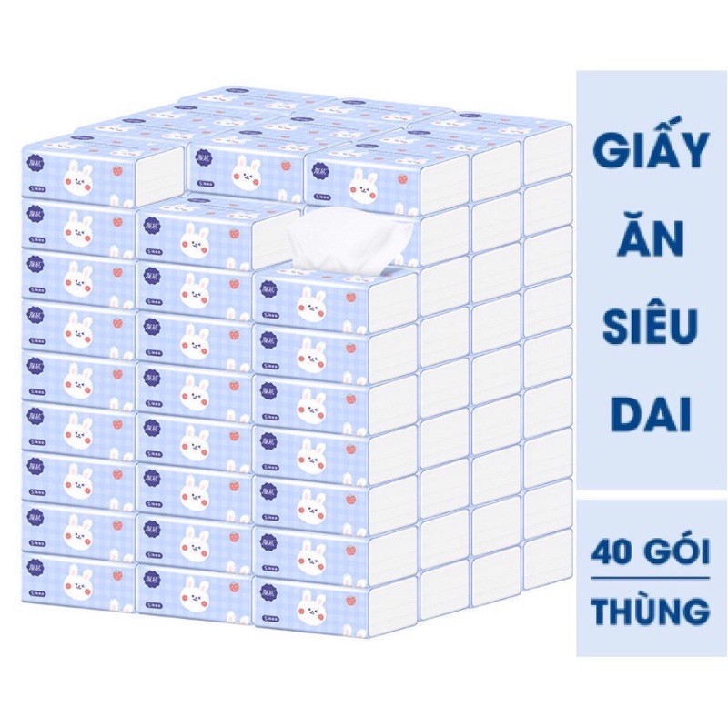 [HOT] Thùng 40 Gói Giấy Ăn Thỏ Trắng Siêu Dai, Siêu Mịn