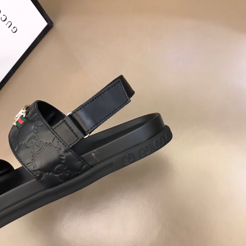 Sandal nam thương hiệu Gucci GG da thật cao cấp thiết kế quai logo độc đáo