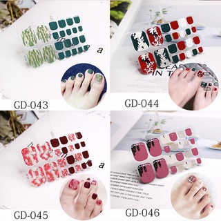 GD041-060 Nail Wraps Set Dán móng chân 3D 22 miếng nhiều mẫu