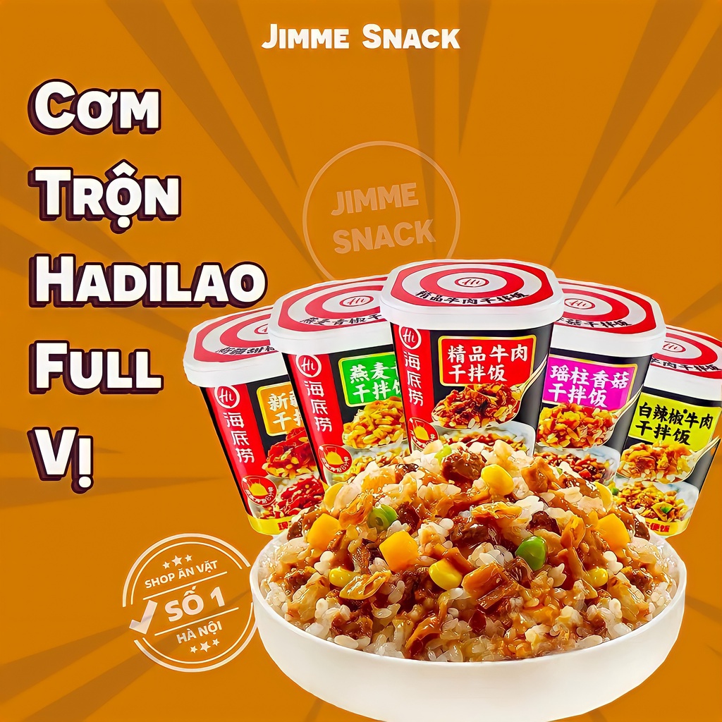 🍚 Cơm trộn Hadilao 🍚 Jimme snack 4 vị đặc biệt😋 Freeship sự lựa chọn tiện lợi cho những ngày lười nấu ăn😋