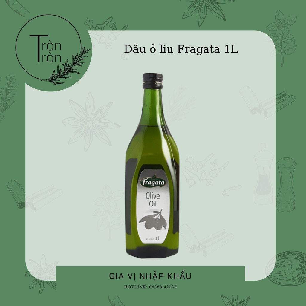 FRAGATA Dầu ăn oliu (olive) extra virgin - 1L nấu ăn kiêng ăn sống trực tiếp eat clean giảm cân