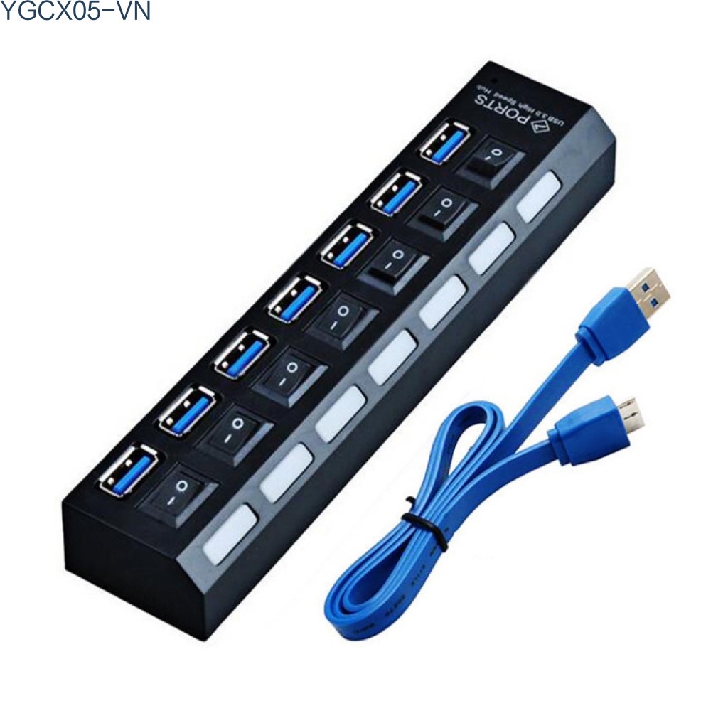 Bộ Hub Chia 7 Cổng Usb 3.0 Kèm Công Tắc Mở Rộng Cho Pc Windows2000 / Xp / Win7 / Vista | BigBuy360 - bigbuy360.vn