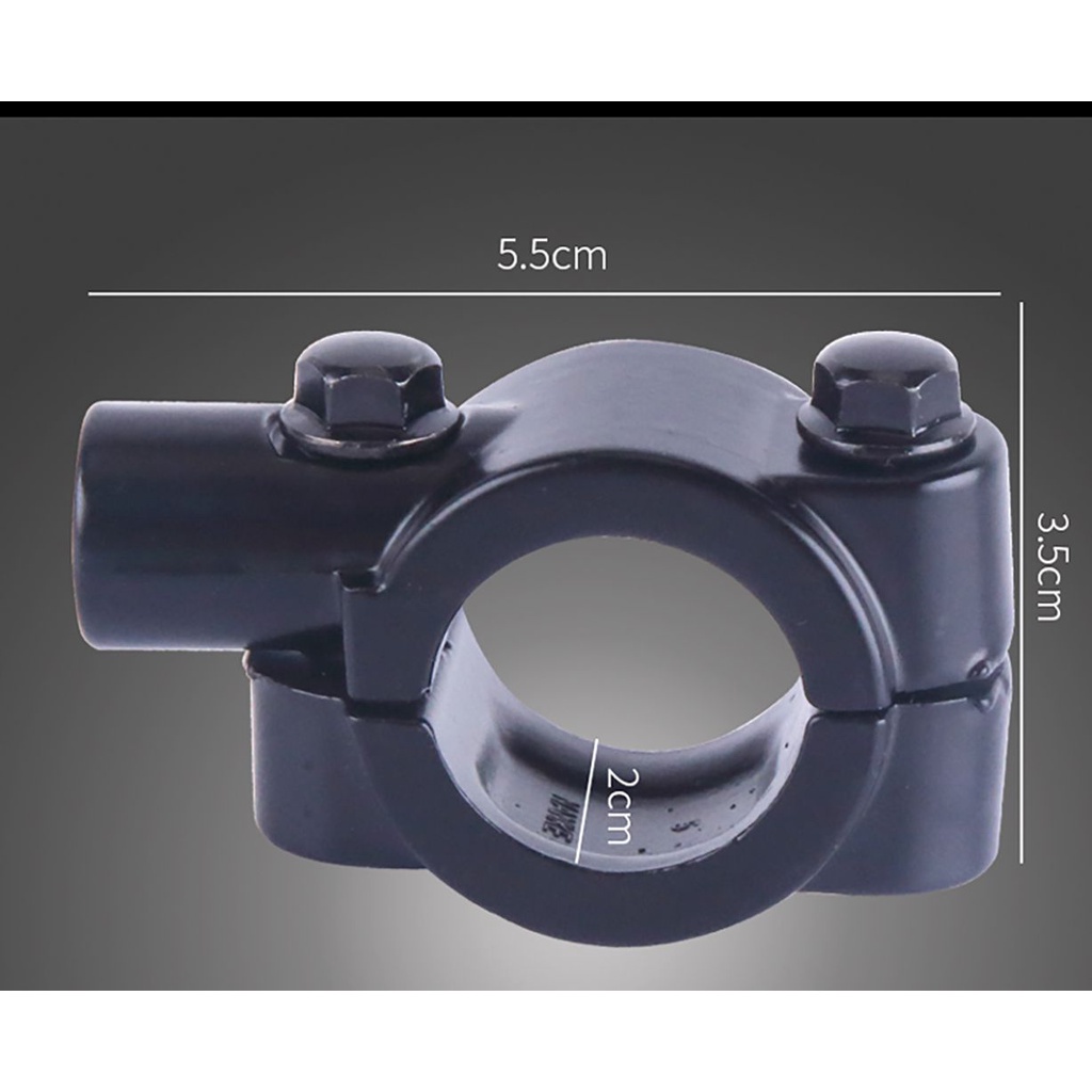 Set 2 kẹp gương chiếu hậu bằng nhôm màu đen thông dụng cho xe máy