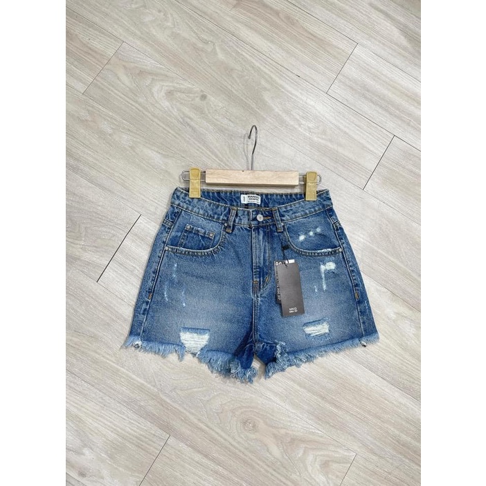 Quần short bò nữ Mango ống ôm thoải mái chất mềm mịn dày dặn 4lady