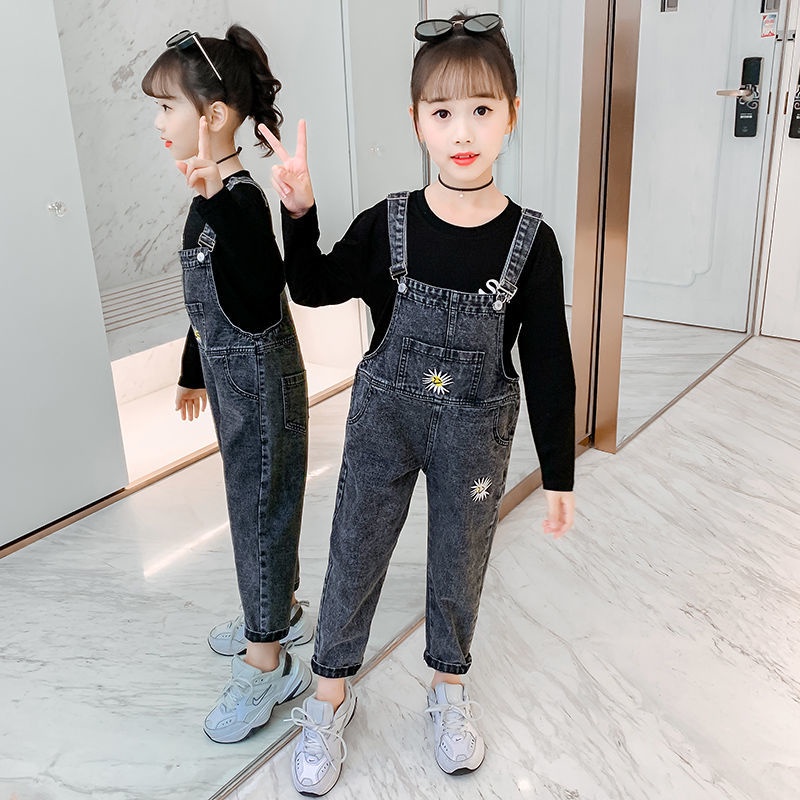 Quần Yếm Denim Dáng Rộng Thời Trang Mùa Xuân Dành Cho Bé Gái 3-13 - 10 Tuổi