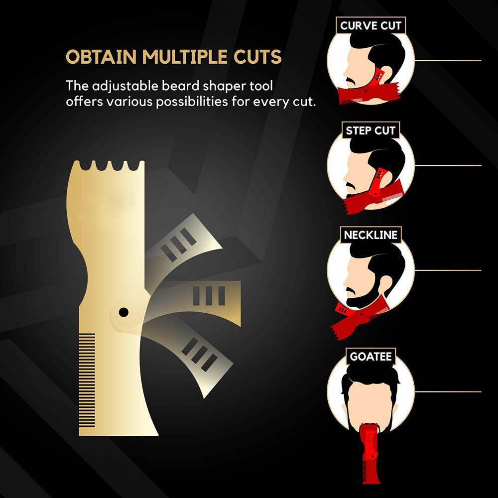 XIANTIN Lược Chải Tóc Dê 360 Độ Cho Nam°Thước Xoay Tạo Kiểu Râu Màu Đen Có Thể Điều Chỉnh