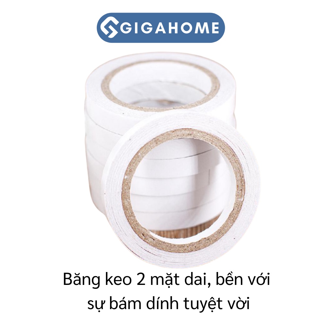 Cuộn Băng Keo 2 Mặt GIGAHOME 0.8cmx6m Siêu Bám Dính 6556