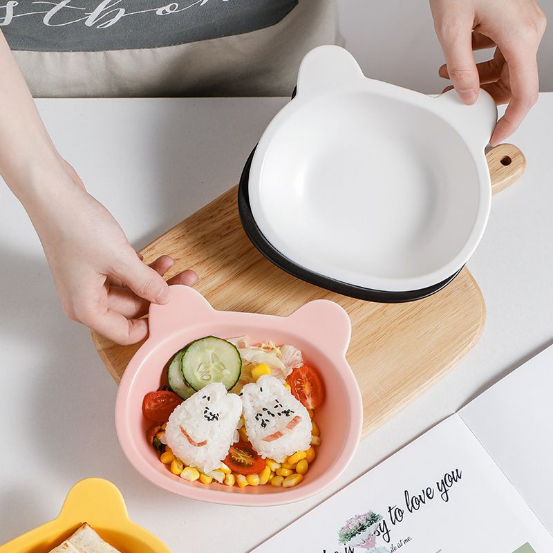 Bát Ăn Dặm Gốm Sứ Hình Gấu Cao Cấp 300ml Cho Bé