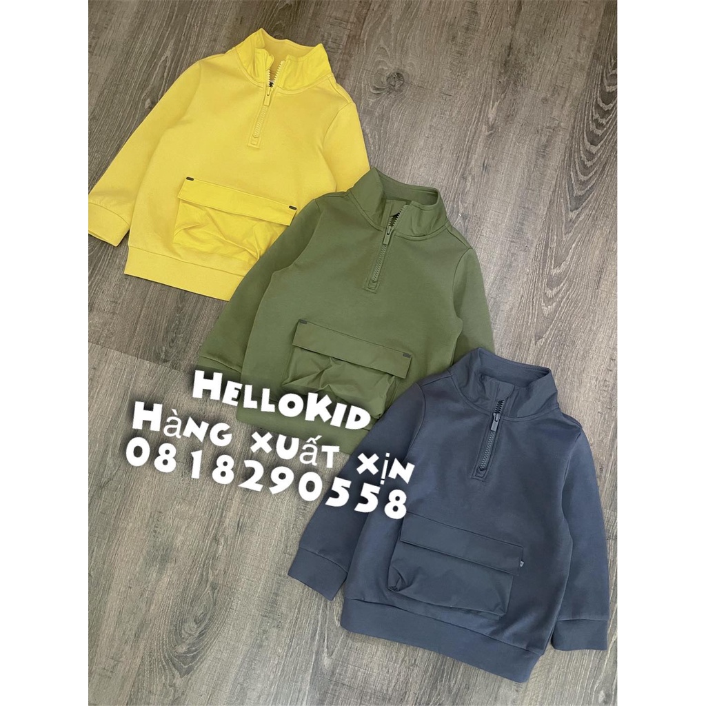 A706 - Áo nỉ thun túi trước đơn giản cho bé