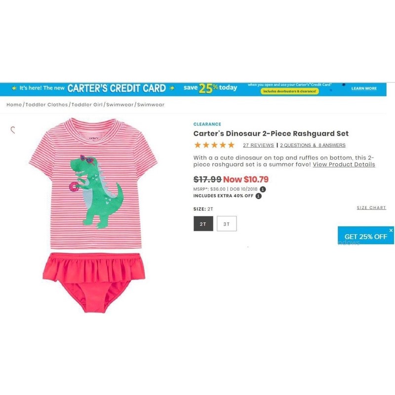 Bộ bơi bé gái size 18m-7t