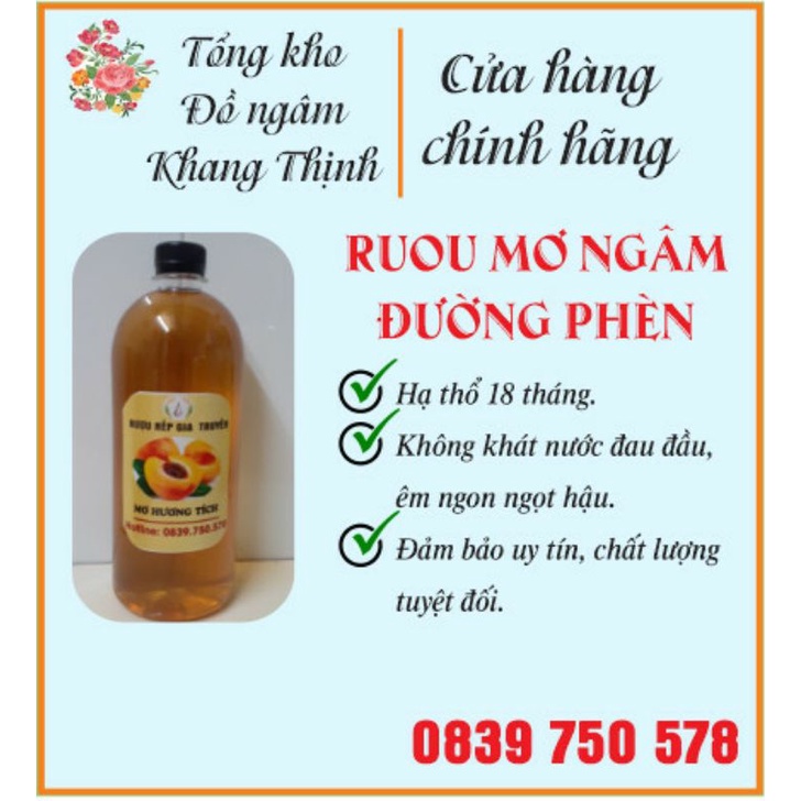 Rươu Mơ ngâm đường phèn 1 lít.hạ thổ.êm ngon ngọt hậu.bao phê.