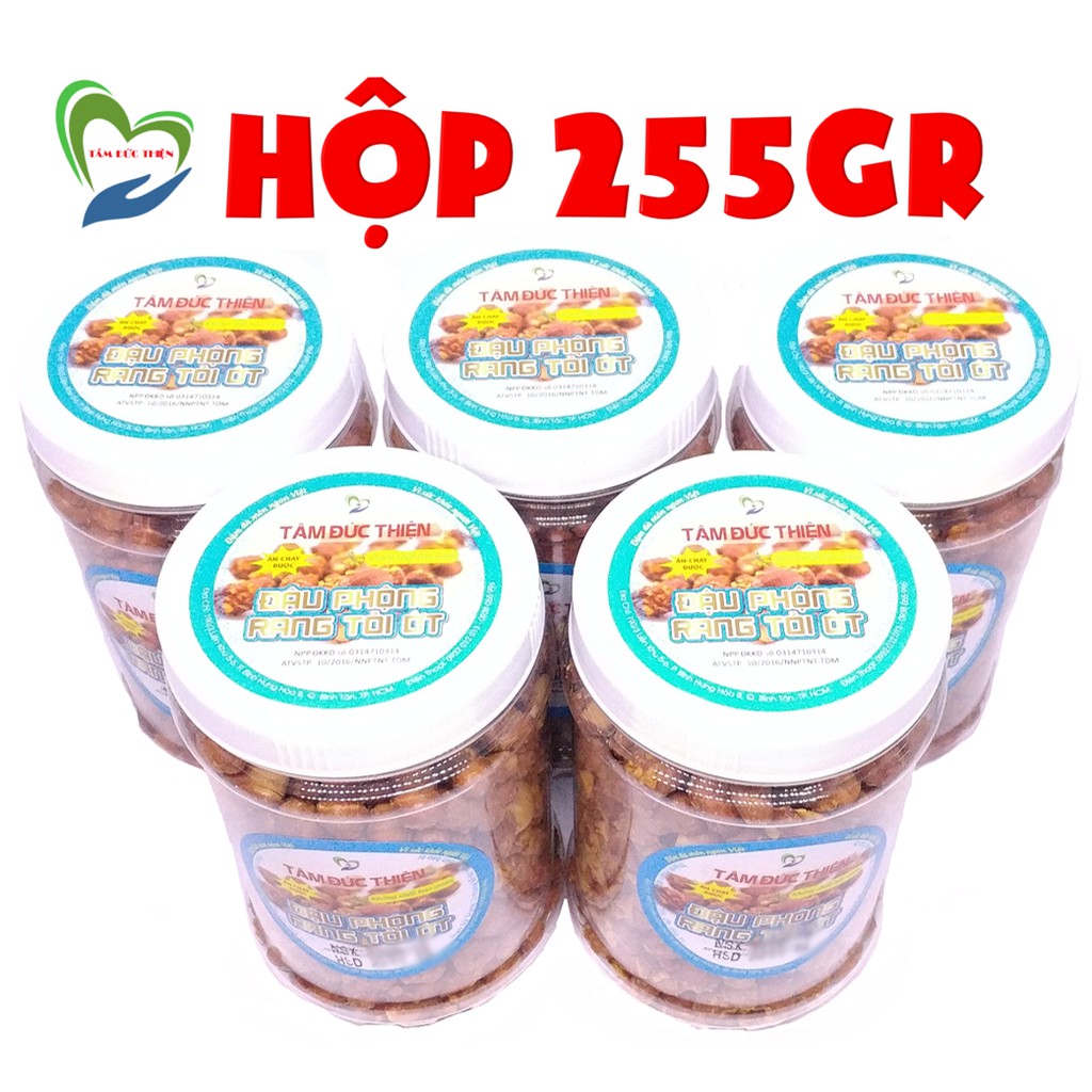 Combo 10 Hộp: Đậu phộng Rang Tỏi Ớt /Đậu Hà Lan Sấy Phô Mai Tâm Đức Thiện(10 x 255GR/220GR)