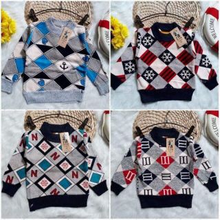 Combo 3 áo len nhung cho bé trai lẫn bé gái